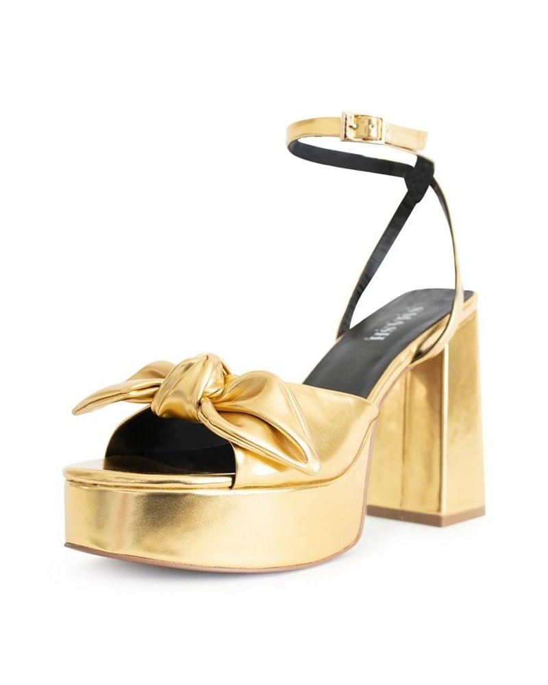 Women's Daisy Platform Sandals - Extended Sizes 10-14 Yellow $86.95 Shoes