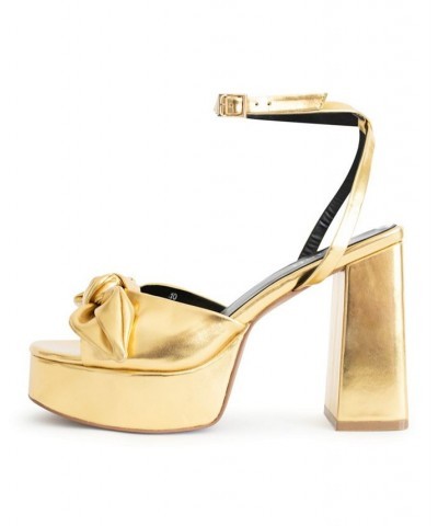 Women's Daisy Platform Sandals - Extended Sizes 10-14 Yellow $86.95 Shoes