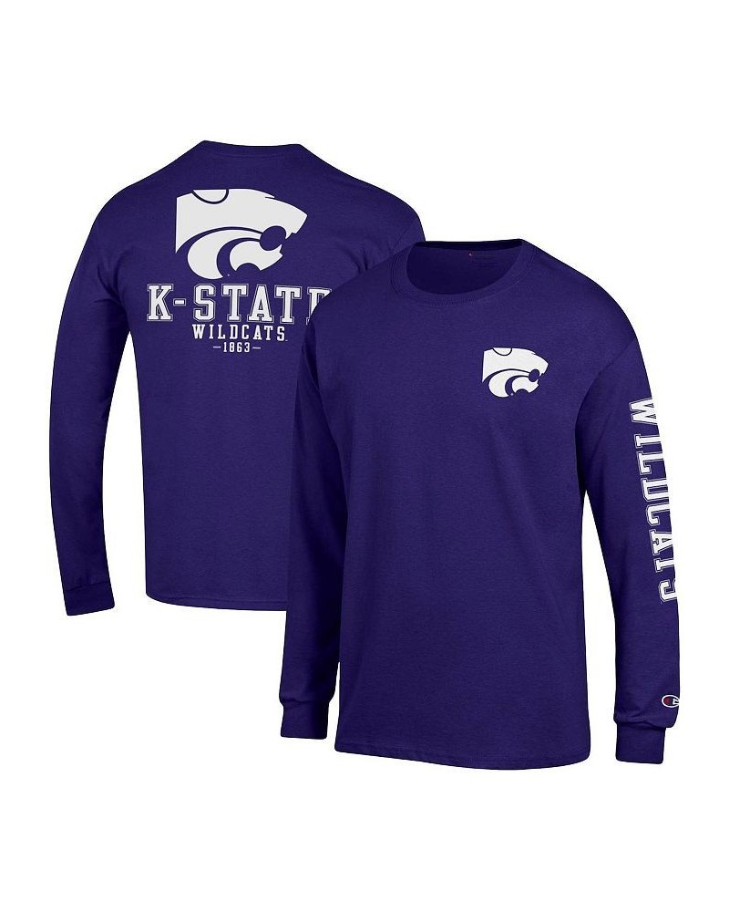 Men's Purple Kansas State Wildcats Team Stack Long Sleeve T-shirt $29.99 T-Shirts