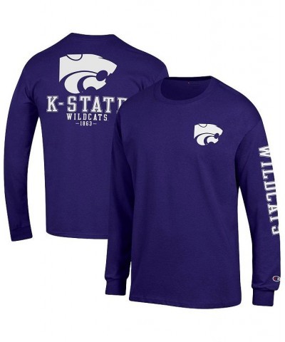 Men's Purple Kansas State Wildcats Team Stack Long Sleeve T-shirt $29.99 T-Shirts