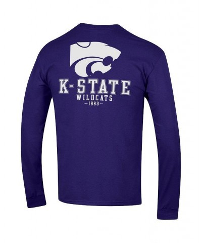 Men's Purple Kansas State Wildcats Team Stack Long Sleeve T-shirt $29.99 T-Shirts