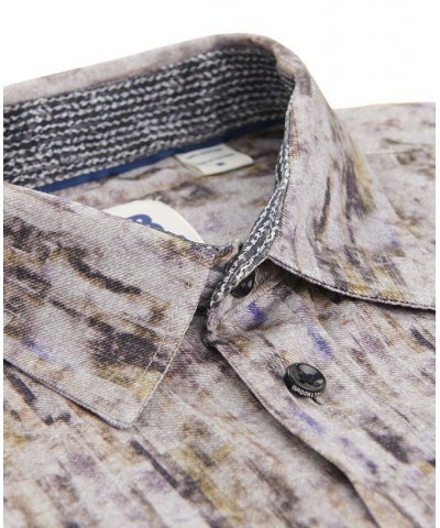 Men's Opal Liquid Knit Long Sleeve Button Up Shirt Gray $46.64 Shirts