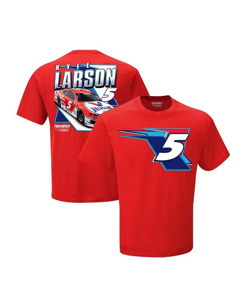 Men's Red Kyle Larson Valvoline 2-Spot Graphic T-shirt $16.72 T-Shirts