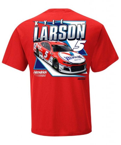 Men's Red Kyle Larson Valvoline 2-Spot Graphic T-shirt $16.72 T-Shirts