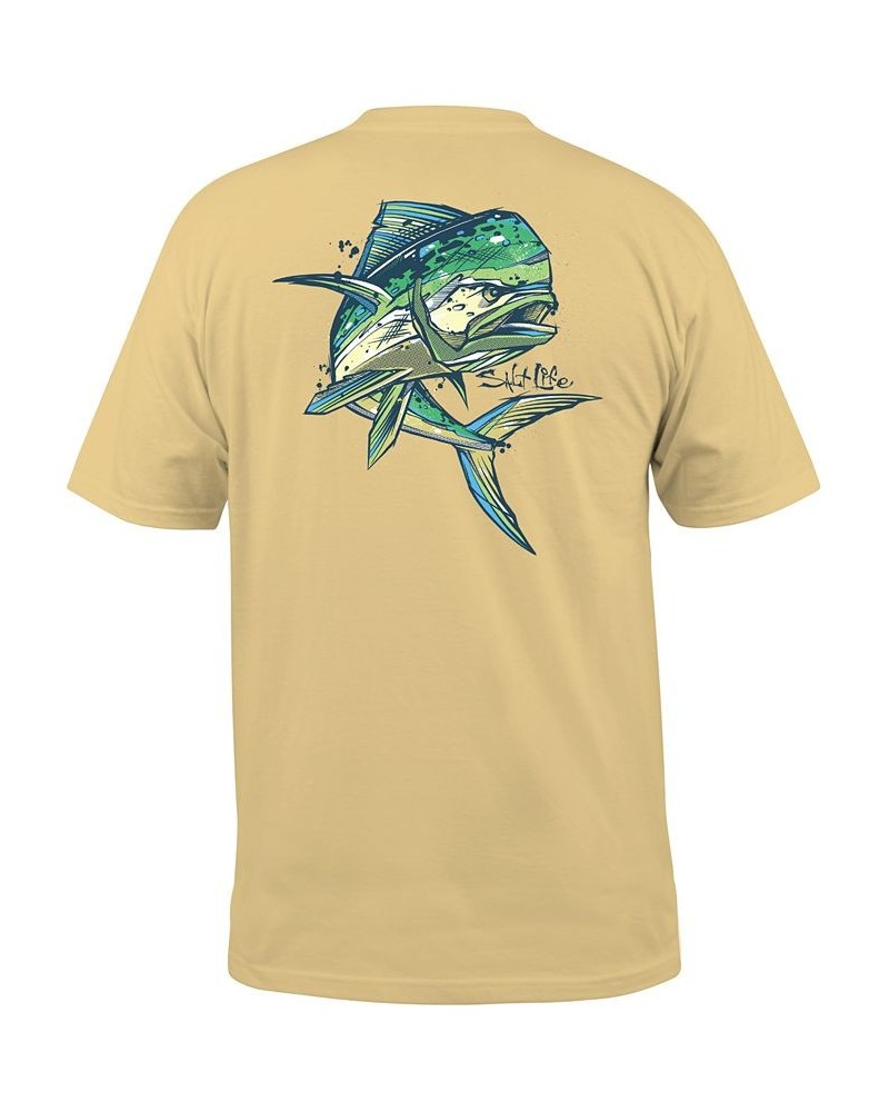 Men's Salt Life Artsy Mahi Graphic T-Shirt Yellow $17.00 T-Shirts