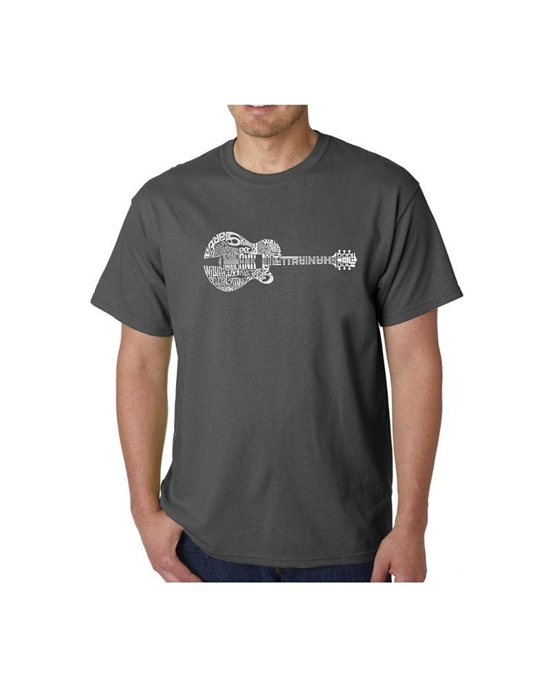 Men's Word Art T-Shirt - Country Guitar Gray $19.24 T-Shirts