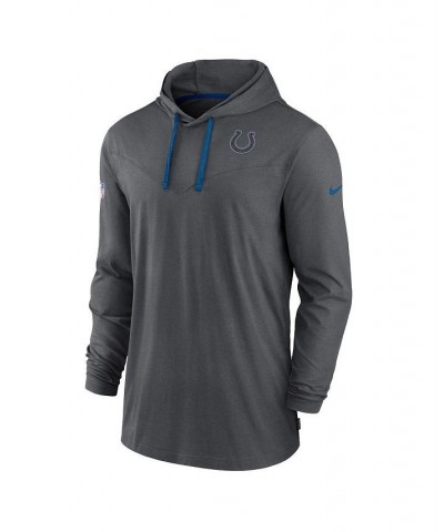 Men's Charcoal Indianapolis Colts Sideline Pop Performance Pullover Long Sleeve Hoodie T-shirt $43.99 T-Shirts