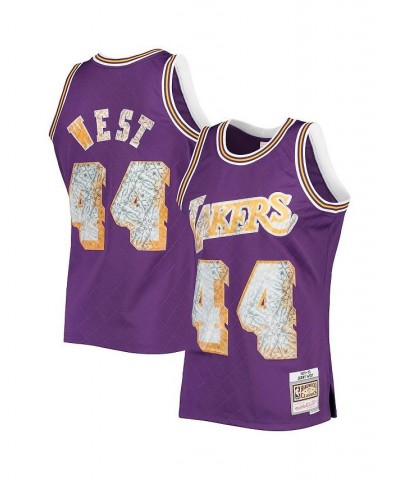 Men's Jerry West Purple Los Angeles Lakers 1971-72 Hardwood Classics 75th Anniversary Diamond Swingman Jersey $49.60 Jersey