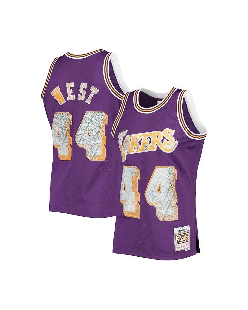 Men's Jerry West Purple Los Angeles Lakers 1971-72 Hardwood Classics 75th Anniversary Diamond Swingman Jersey $49.60 Jersey