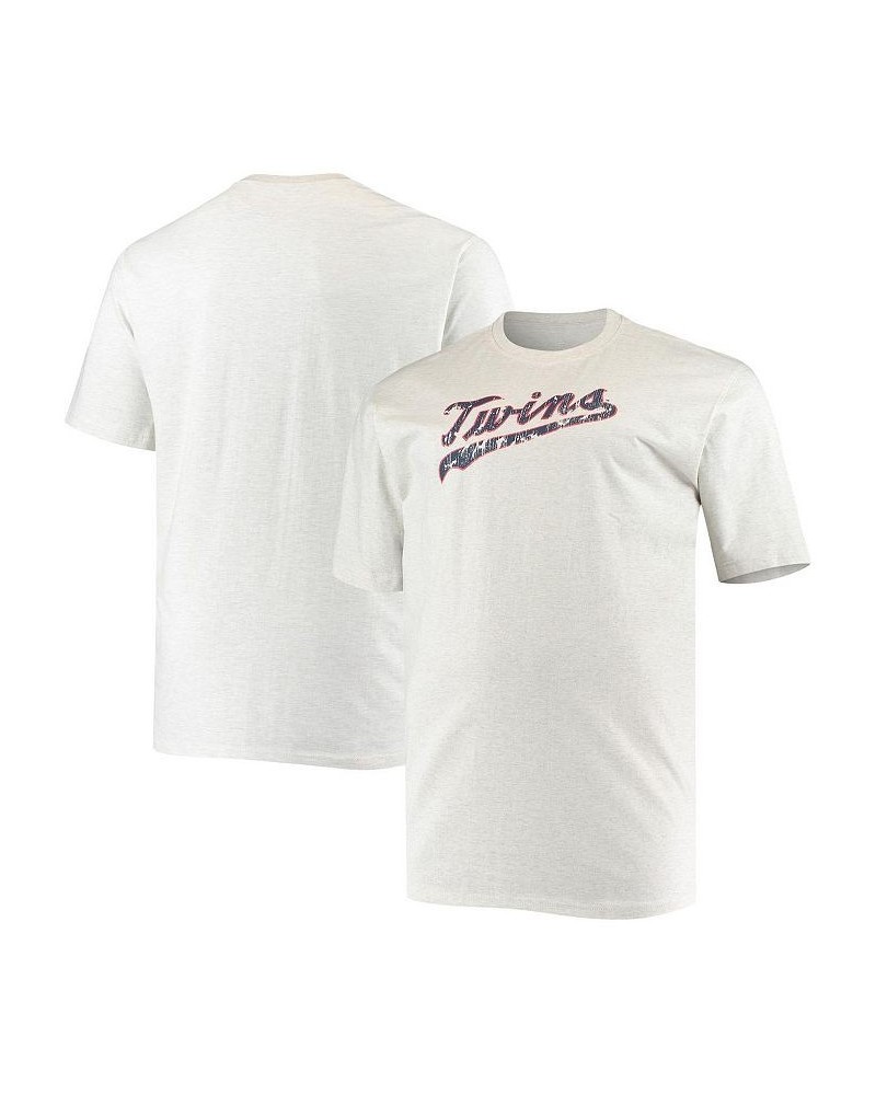 Men's Branded Heathered Oatmeal Minnesota Twins Big and Tall Cooperstown Collection Arch T-shirt $18.92 T-Shirts