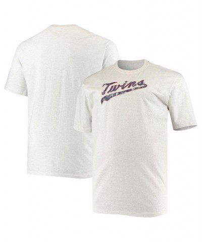 Men's Branded Heathered Oatmeal Minnesota Twins Big and Tall Cooperstown Collection Arch T-shirt $18.92 T-Shirts