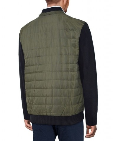 Men's Lightly Padded Hybrid Sweater Jacket Green $36.66 Sweatshirt