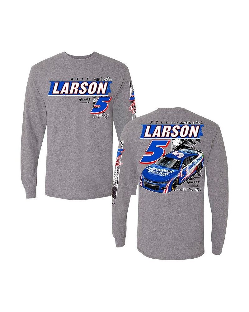 Men's Heather Gray Kyle Larson Three-Spot Car Long Sleeve T-shirt $22.00 T-Shirts