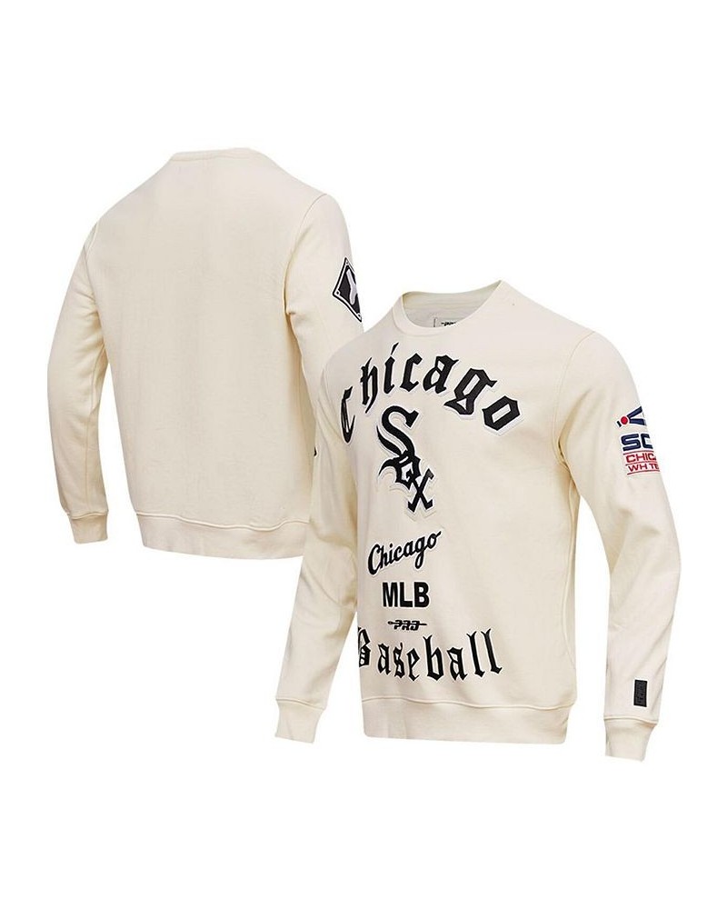 Men's Cream Chicago White Sox Cooperstown Collection Retro Old English Pullover Sweatshirt $57.50 Sweatshirt