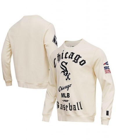 Men's Cream Chicago White Sox Cooperstown Collection Retro Old English Pullover Sweatshirt $57.50 Sweatshirt