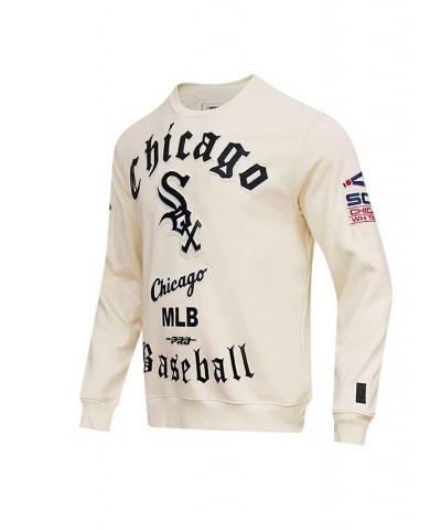 Men's Cream Chicago White Sox Cooperstown Collection Retro Old English Pullover Sweatshirt $57.50 Sweatshirt