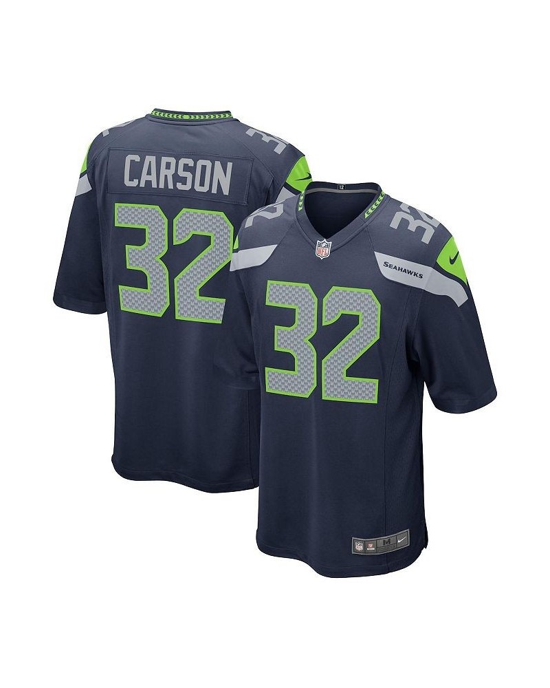 Men's Chris Carson Navy Seattle Seahawks Game Player Jersey $50.29 Jersey