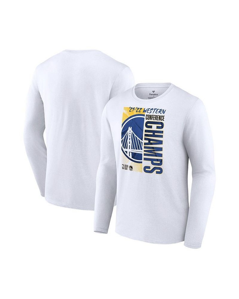 Men's Branded White Golden State Warriors 2022 Western Conference Champions Locker Room Long Sleeve T-shirt $22.55 T-Shirts