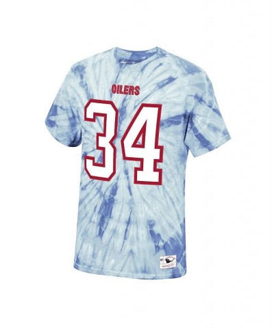 Men's Earl Campbell Light Blue Houston Oilers Tie-Dye Retired Player Name and Number T-shirt $28.19 T-Shirts