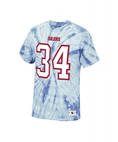 Men's Earl Campbell Light Blue Houston Oilers Tie-Dye Retired Player Name and Number T-shirt $28.19 T-Shirts