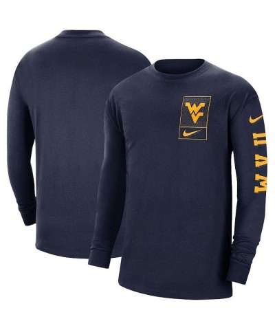 Men's Navy West Virginia Mountaineers Seasonal Max90 2-Hit Long Sleeve T-shirt $22.50 T-Shirts