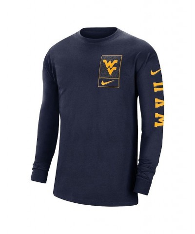 Men's Navy West Virginia Mountaineers Seasonal Max90 2-Hit Long Sleeve T-shirt $22.50 T-Shirts