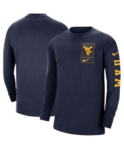 Men's Navy West Virginia Mountaineers Seasonal Max90 2-Hit Long Sleeve T-shirt $22.50 T-Shirts