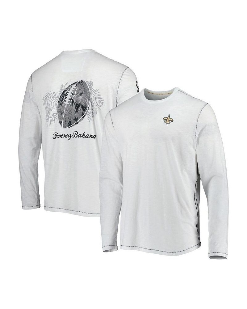 Men's White New Orleans Saints Laces Out Billboard Long Sleeve T-shirt $36.00 T-Shirts