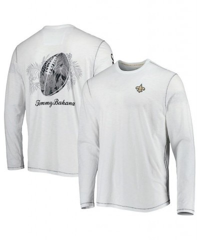 Men's White New Orleans Saints Laces Out Billboard Long Sleeve T-shirt $36.00 T-Shirts