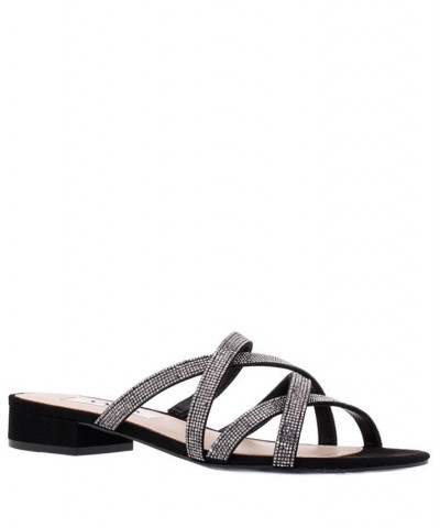 Women's Selina Evening Flat Sandal Black $43.56 Shoes