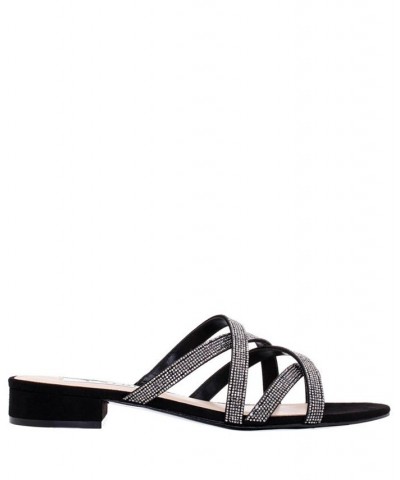 Women's Selina Evening Flat Sandal Black $43.56 Shoes