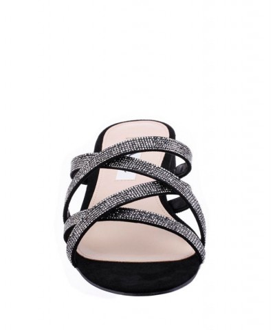 Women's Selina Evening Flat Sandal Black $43.56 Shoes