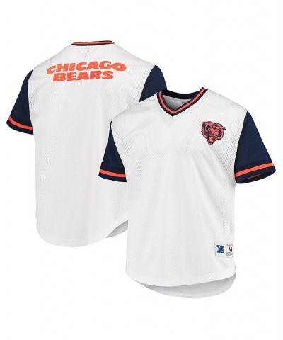 Men's White Chicago Bears Fashion Mesh V-Neck T-shirt $53.90 T-Shirts