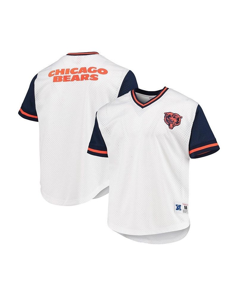 Men's White Chicago Bears Fashion Mesh V-Neck T-shirt $53.90 T-Shirts