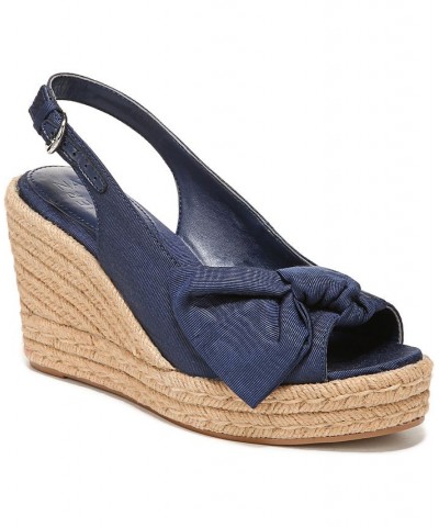 Bettina Wedge Sandals Blue $57.40 Shoes