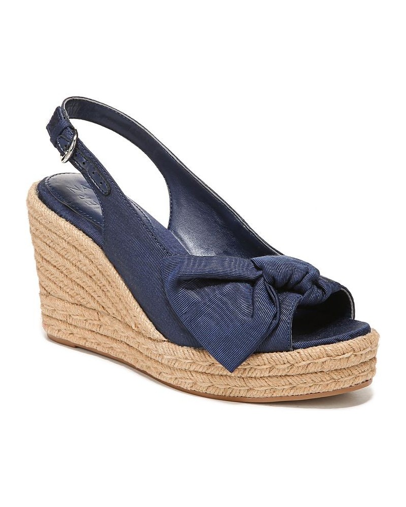 Bettina Wedge Sandals Blue $57.40 Shoes