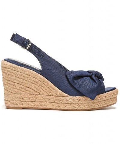 Bettina Wedge Sandals Blue $57.40 Shoes