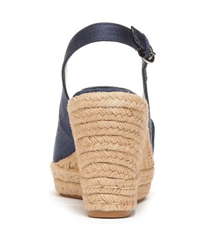 Bettina Wedge Sandals Blue $57.40 Shoes