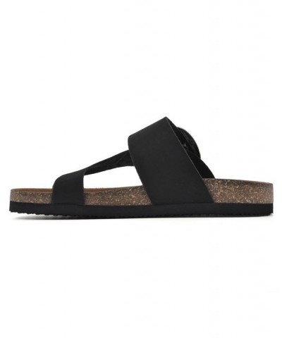 Harley Women's Footbed Sandals Black $28.98 Shoes