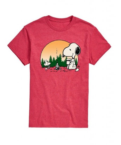 Men's Peanuts Campfire Mugs T-shirt Red $14.00 T-Shirts