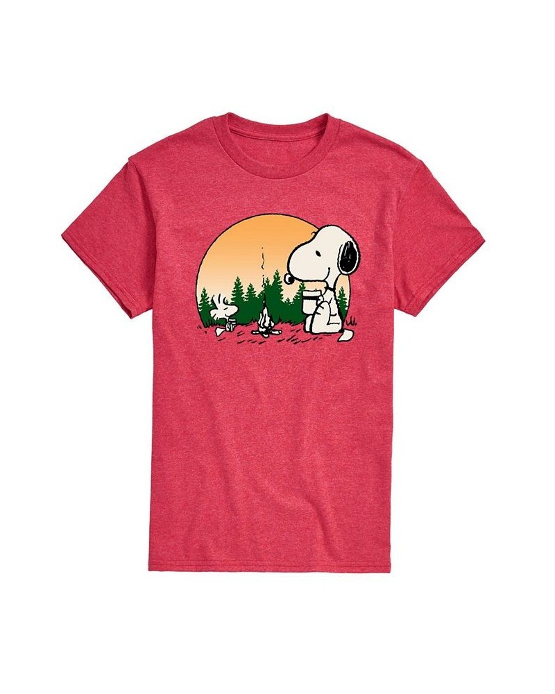 Men's Peanuts Campfire Mugs T-shirt Red $14.00 T-Shirts