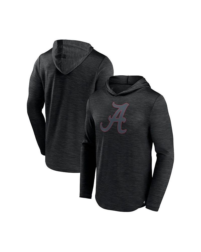 Men's Branded Heather Black Alabama Crimson Tide Transitional Hoodie T-shirt $32.99 T-Shirts