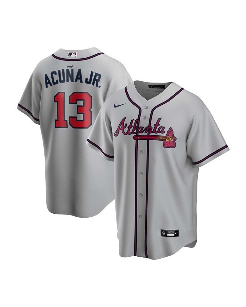 Men's Ronald Acuna Jr. Gray Atlanta Braves Road Replica Player Name Jersey $60.90 Jersey