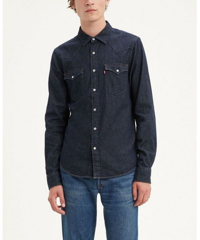 Men's Classic Clean Standard Fit Denim Western Shirt PD01 $28.00 Shirts