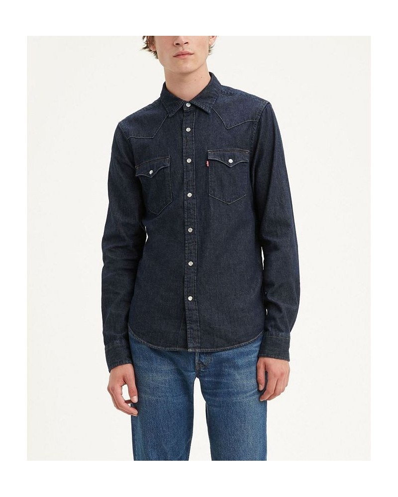 Men's Classic Clean Standard Fit Denim Western Shirt PD01 $28.00 Shirts