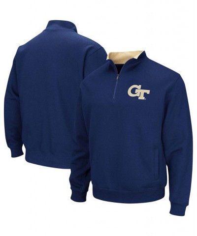 Men's Navy Georgia Tech Yellow Jackets Tortugas Logo Quarter-Zip Pullover Jacket $35.99 Sweatshirt