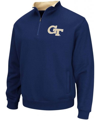 Men's Navy Georgia Tech Yellow Jackets Tortugas Logo Quarter-Zip Pullover Jacket $35.99 Sweatshirt