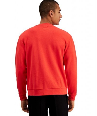 Men's Relaxed-Fit Embroidered Cardigan Red $37.40 Sweaters