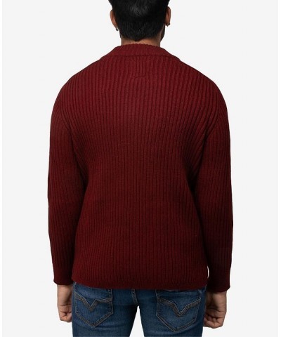 Men's Ribbed Mock Neck Quarter-Zip Sweater Red $31.90 Sweaters