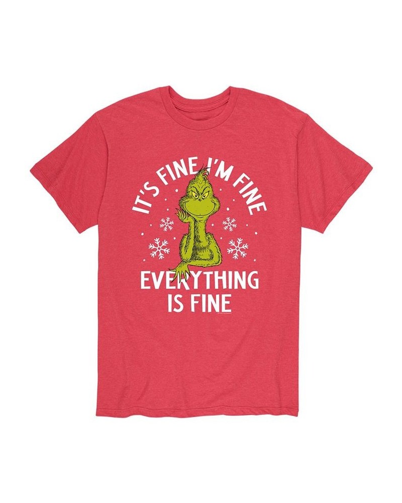 Men's Dr. Seuss The Grinch It's Fine T-shirt Red $19.24 T-Shirts